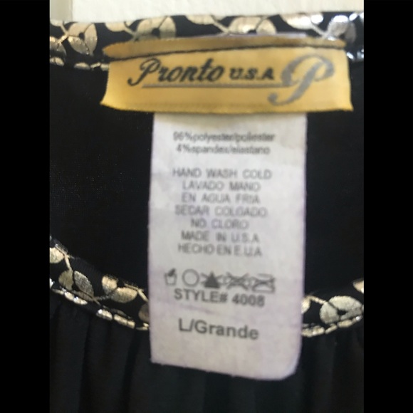 NEW PRONTO USA  Blk/Sil SzL DRESS - Picture 3 of 5